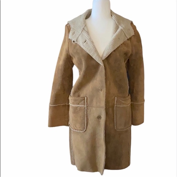 Gap Tan Suede Coat with Hood - Size Small - Picture 16 of 16